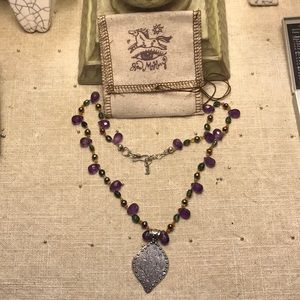 Elegant Amethyst and Green Tourmaline Necklace by Jes Maharry